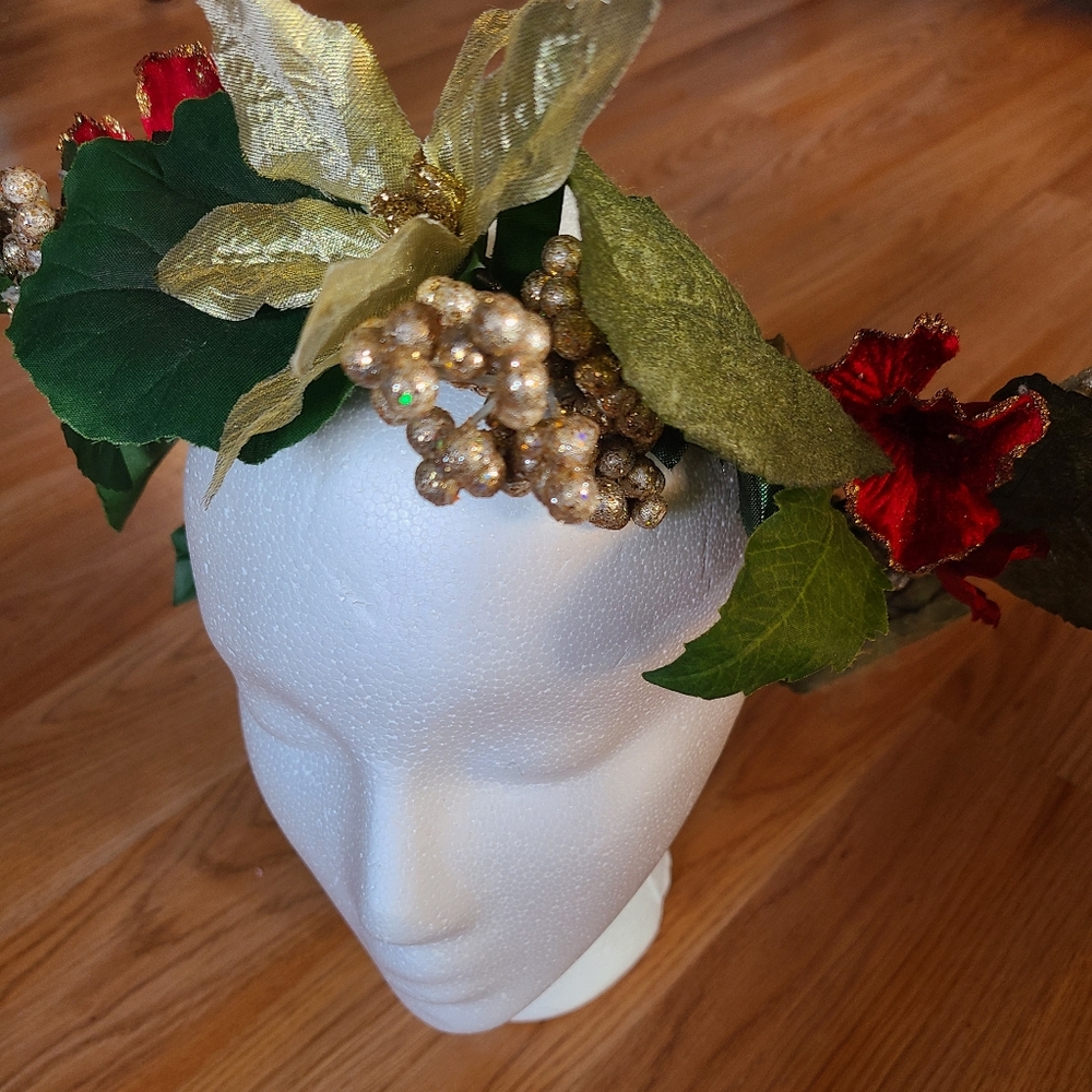 🦩 3/$30 Handmade Red and Gold Flower Crown